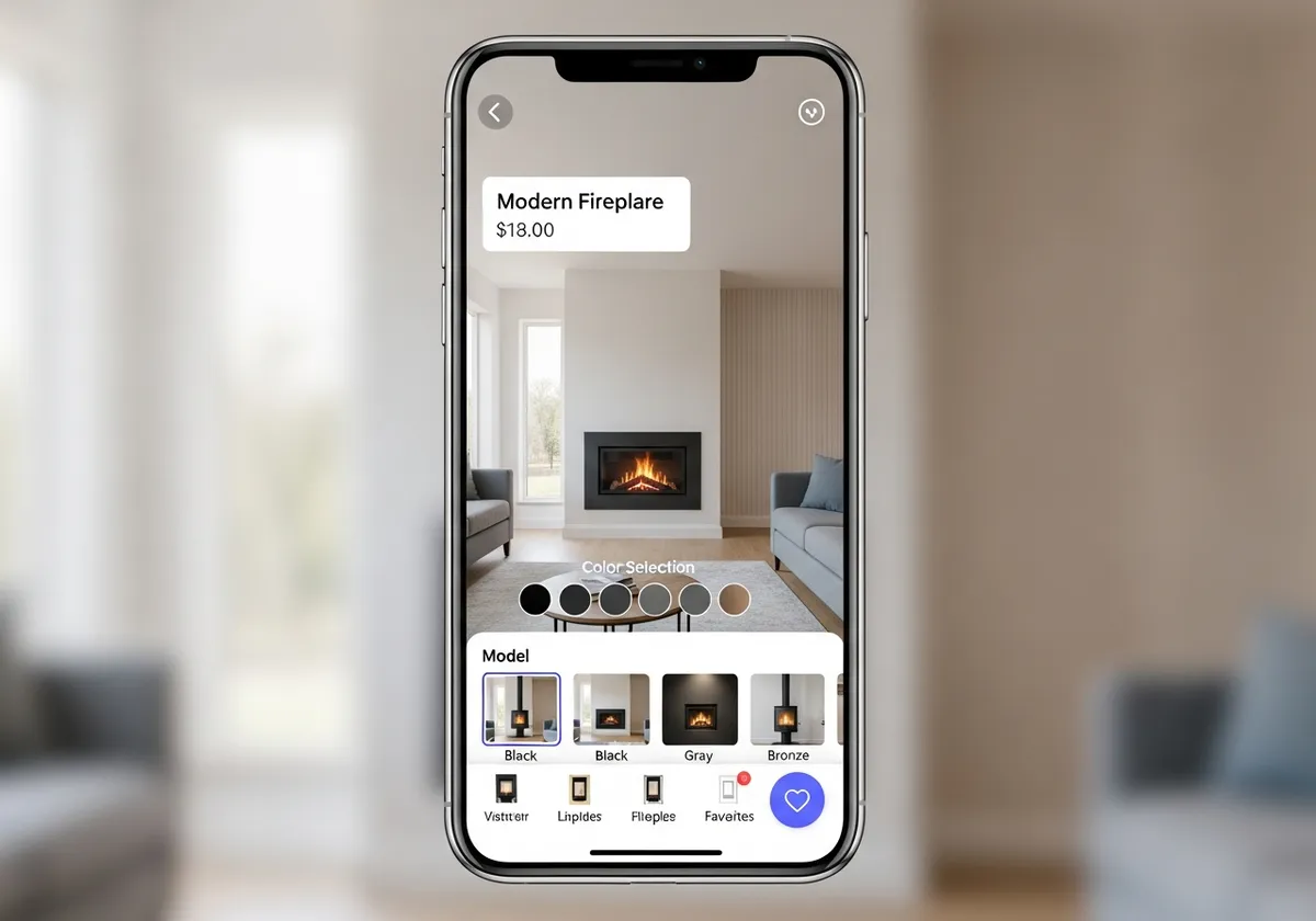 Vizualizator AR Șeminee - Previzualizează șemineele în camera ta